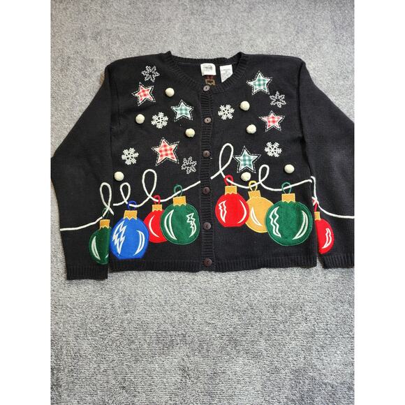 Jason Maxwell Vintage Christmas Cardigan Women;s Size large - Picture 2 of 8